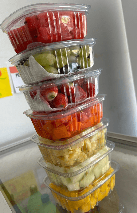 KIT DE FRUTAS HIGINIZADAS E CORTADAS