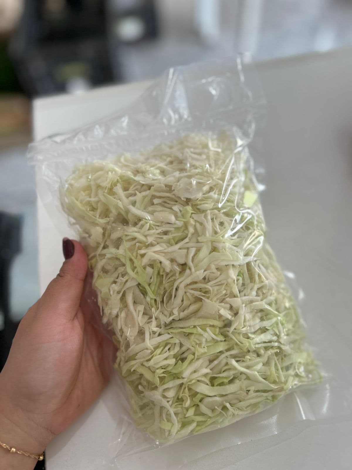 Repolho verde picado