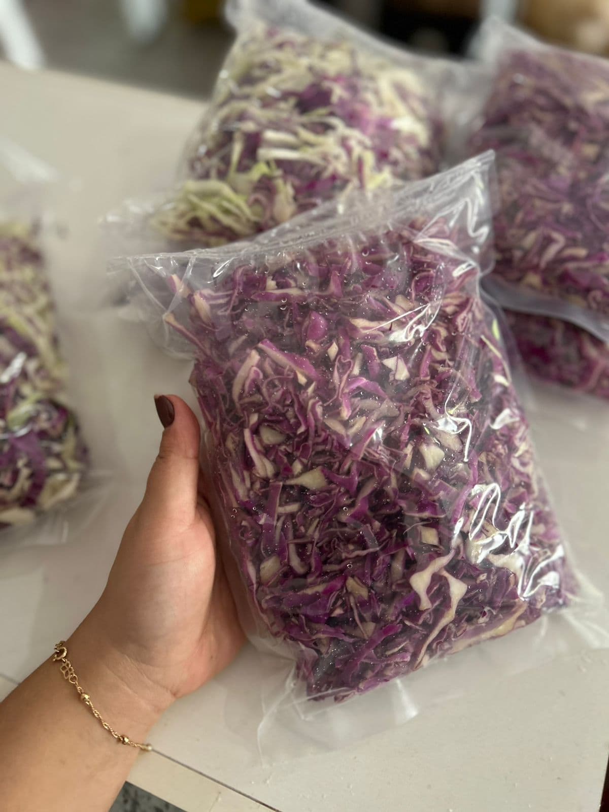 Repolho roxo picado